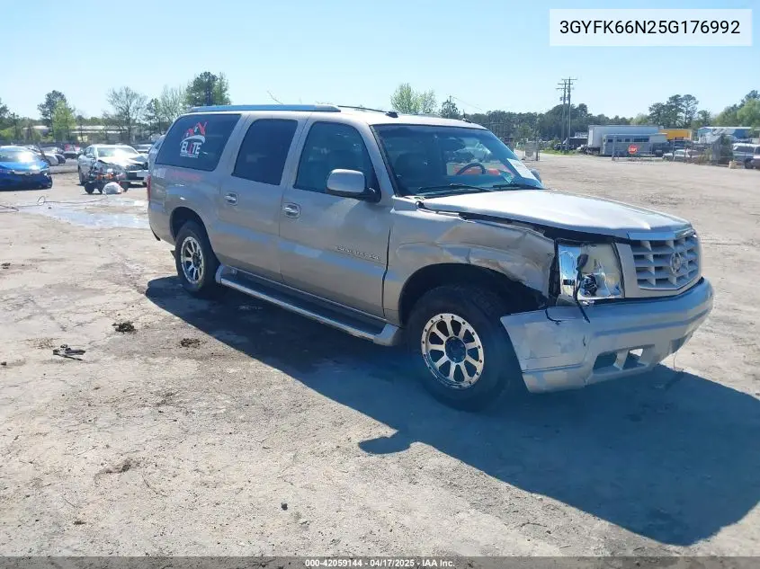 2005 Cadillac Escalade Esv Standard VIN: 3GYFK66N25G176992 Lot: 42059144