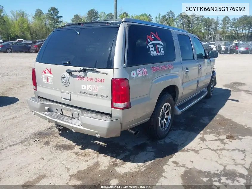 2005 Cadillac Escalade Esv Standard VIN: 3GYFK66N25G176992 Lot: 42059144