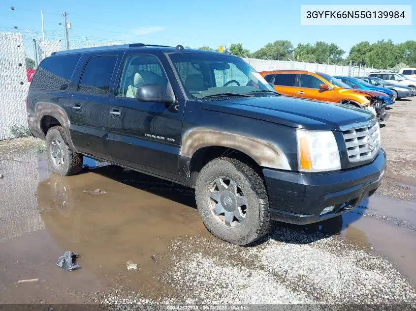 2005 Cadillac Escalade Esv VIN: 3GYFK66N55G139984 Lot: 42532938