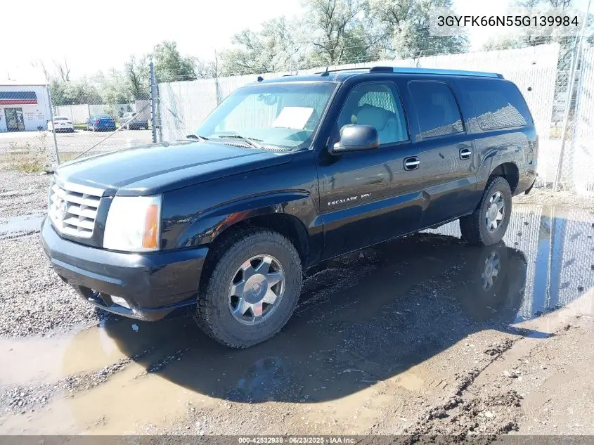 2005 Cadillac Escalade Esv VIN: 3GYFK66N55G139984 Lot: 42532938