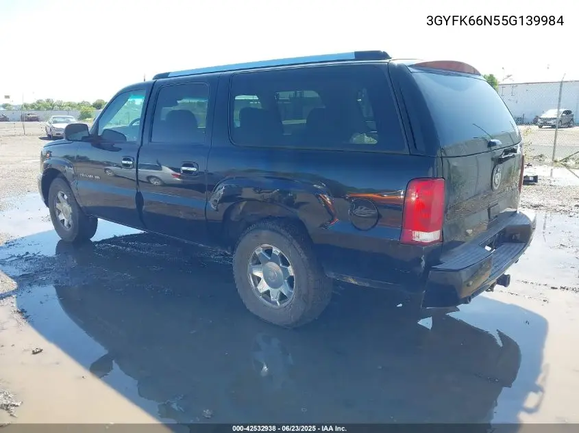 2005 Cadillac Escalade Esv VIN: 3GYFK66N55G139984 Lot: 42532938
