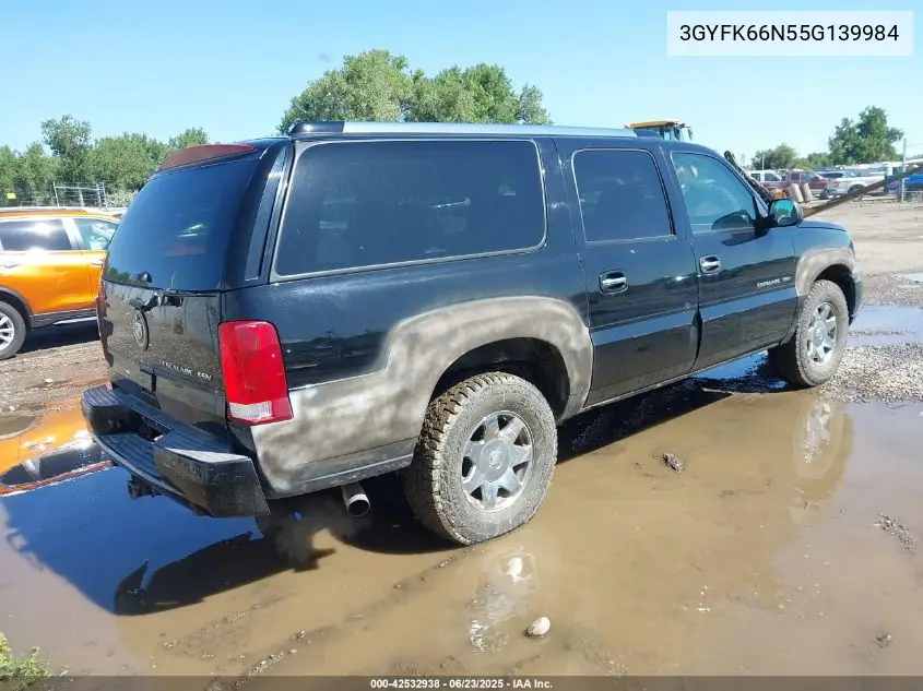 2005 Cadillac Escalade Esv VIN: 3GYFK66N55G139984 Lot: 42532938