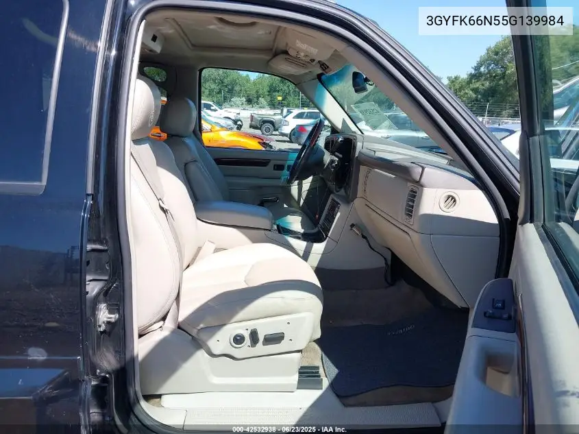2005 Cadillac Escalade Esv VIN: 3GYFK66N55G139984 Lot: 42532938