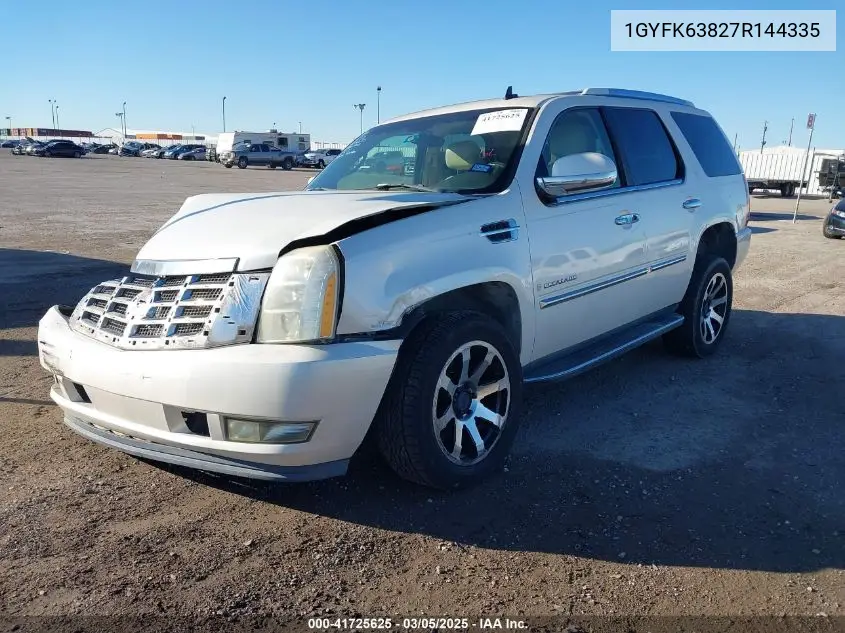 2007 Cadillac Escalade Standard VIN: 1GYFK63827R144335 Lot: 41725625