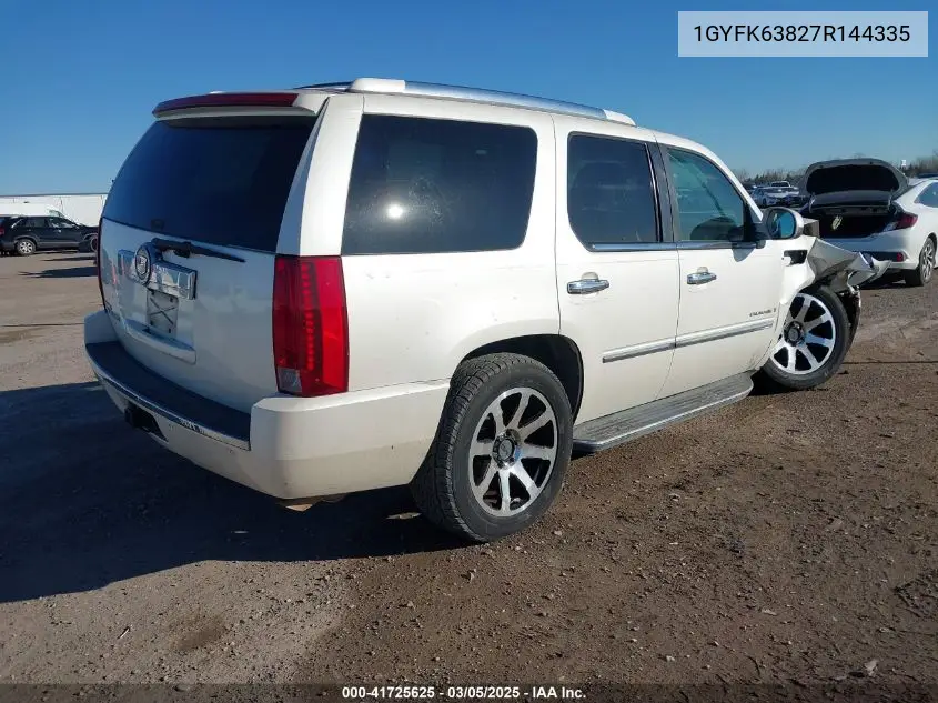 2007 Cadillac Escalade Standard VIN: 1GYFK63827R144335 Lot: 41725625