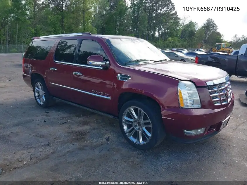 2007 Cadillac Escalade Esv Standard VIN: 1GYFK66877R310425 Lot: 41966483