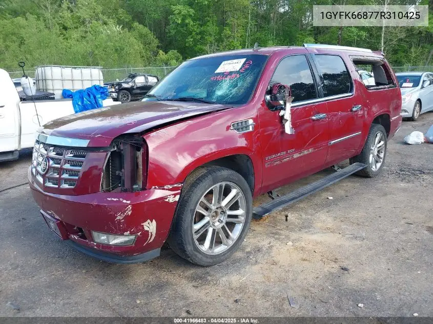2007 Cadillac Escalade Esv Standard VIN: 1GYFK66877R310425 Lot: 41966483