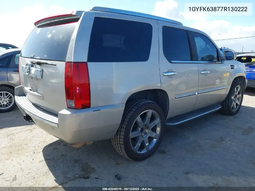 2007 Cadillac Escalade Standard VIN: 1GYFK63877R130222 Lot: 42245310