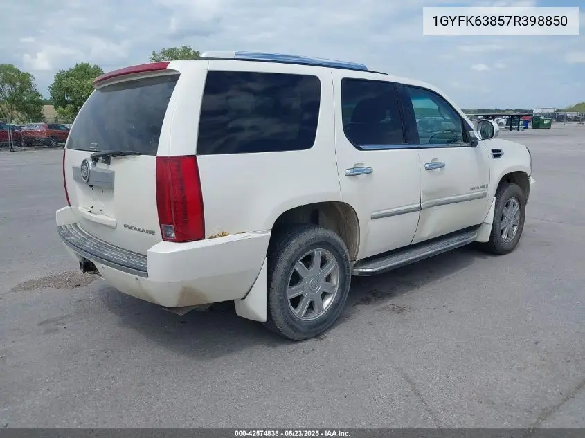2007 Cadillac Escalade Standard VIN: 1GYFK63857R398850 Lot: 42574838