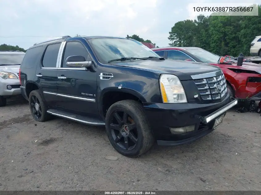 2007 Cadillac Escalade Standard VIN: 1GYFK63887R356687 Lot: 42582997