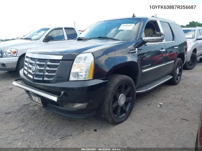 2007 Cadillac Escalade Standard VIN: 1GYFK63887R356687 Lot: 42582997