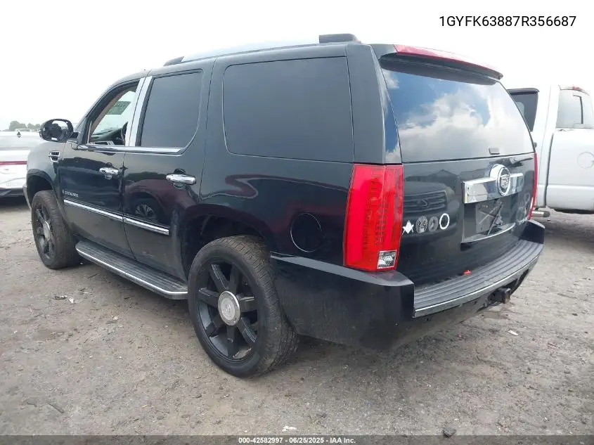 2007 Cadillac Escalade Standard VIN: 1GYFK63887R356687 Lot: 42582997