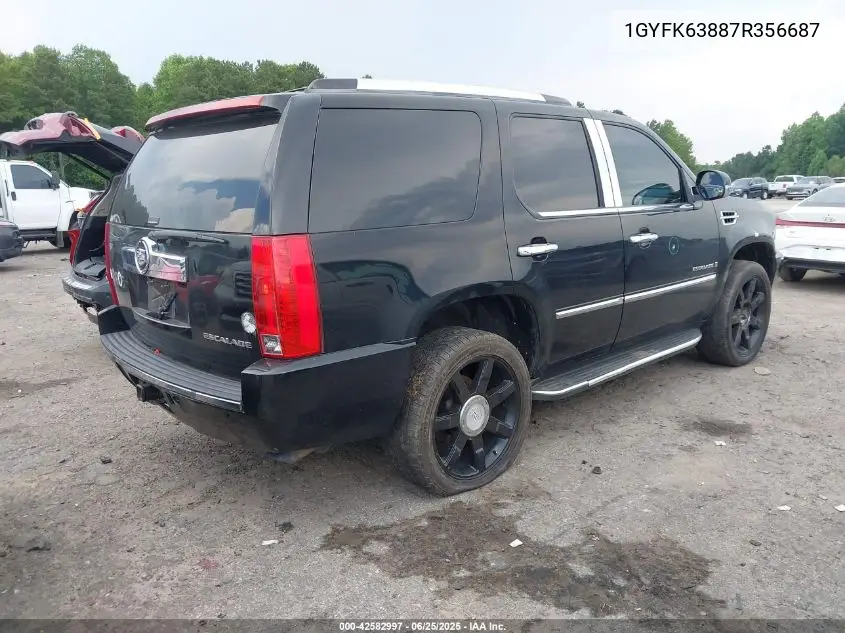 2007 Cadillac Escalade Standard VIN: 1GYFK63887R356687 Lot: 42582997