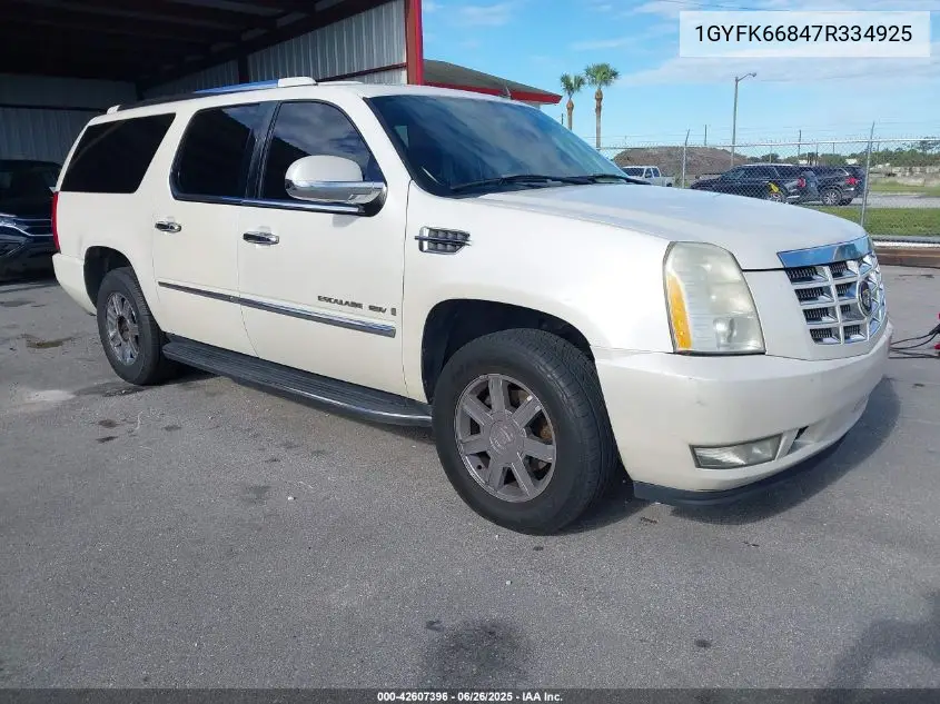 2007 Cadillac Escalade Esv Standard VIN: 1GYFK66847R334925 Lot: 42607396