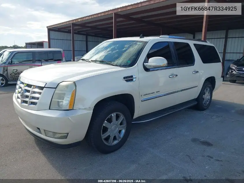 2007 Cadillac Escalade Esv Standard VIN: 1GYFK66847R334925 Lot: 42607396