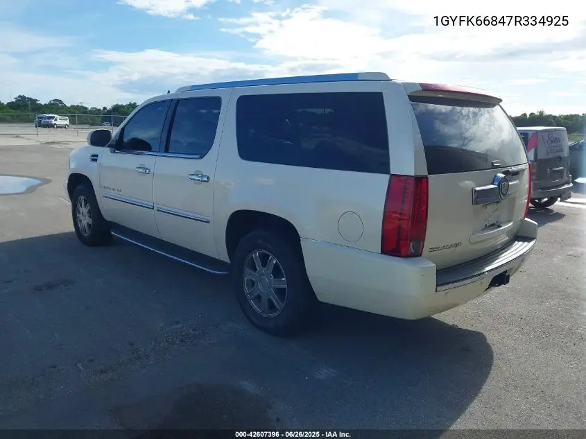2007 Cadillac Escalade Esv Standard VIN: 1GYFK66847R334925 Lot: 42607396