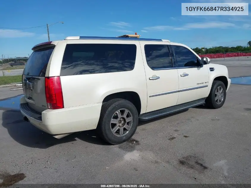 2007 Cadillac Escalade Esv Standard VIN: 1GYFK66847R334925 Lot: 42607396