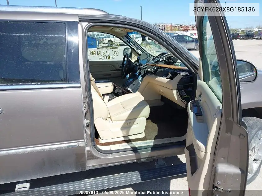 2008 Cadillac Escalade Ext VIN: 3GYFK628X8G185136 Lot: 20207613