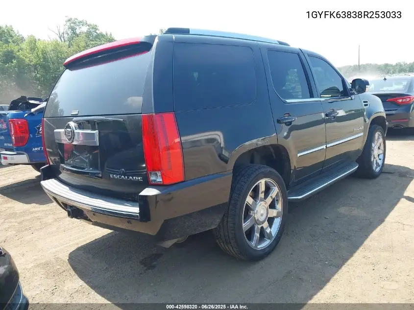 2008 Cadillac Escalade Standard VIN: 1GYFK63838R253033 Lot: 42598320