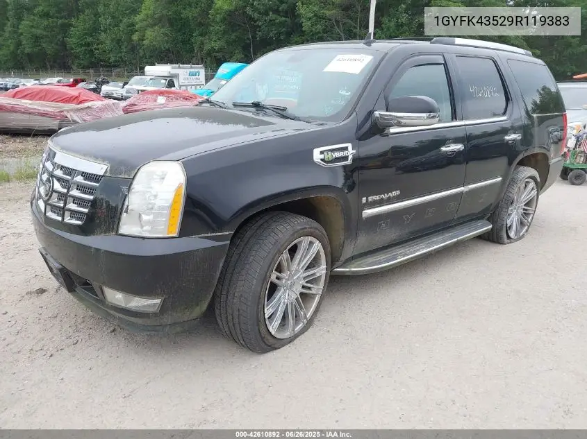 2009 Cadillac Escalade Hybrid Standard VIN: 1GYFK43529R119383 Lot: 42610892