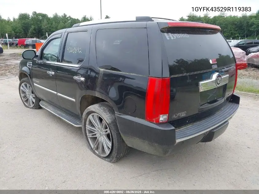 2009 Cadillac Escalade Hybrid Standard VIN: 1GYFK43529R119383 Lot: 42610892