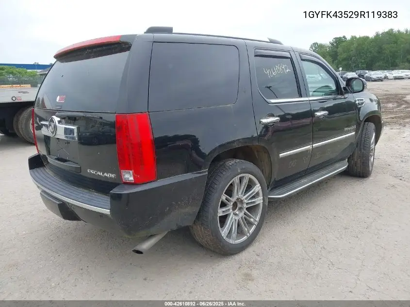 2009 Cadillac Escalade Hybrid Standard VIN: 1GYFK43529R119383 Lot: 42610892