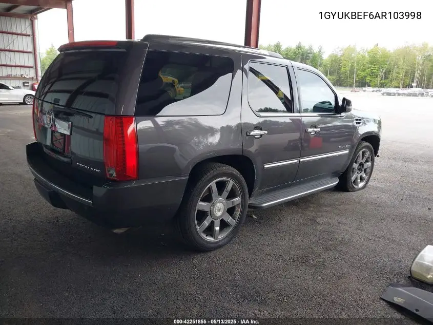 2010 Cadillac Escalade Luxury VIN: 1GYUKBEF6AR103998 Lot: 42251855