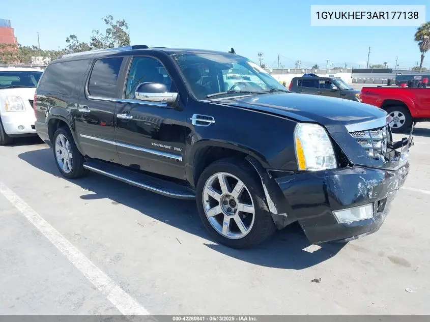 2010 Cadillac Escalade Esv Luxury VIN: 1GYUKHEF3AR177138 Lot: 42260841