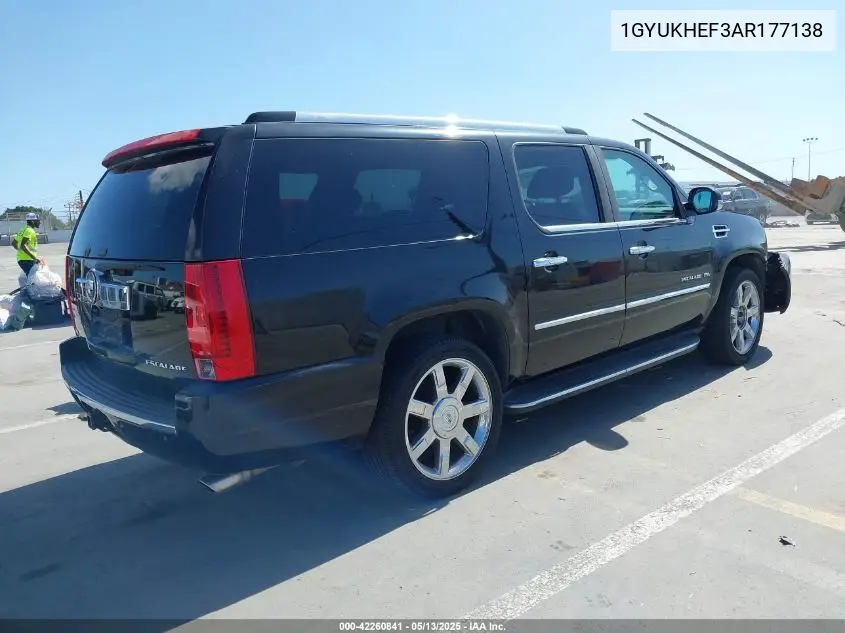 2010 Cadillac Escalade Esv Luxury VIN: 1GYUKHEF3AR177138 Lot: 42260841