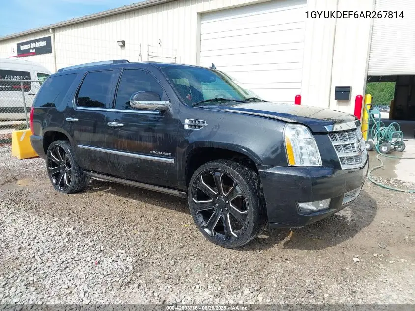 2010 Cadillac Escalade Platinum Edition VIN: 1GYUKDEF6AR267814 Lot: 42603786
