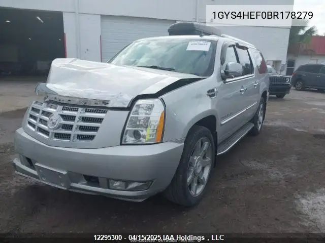 2011 Cadillac Escalade Esv Luxury VIN: 1GYS4HEF0BR178279 Lot: 12295300