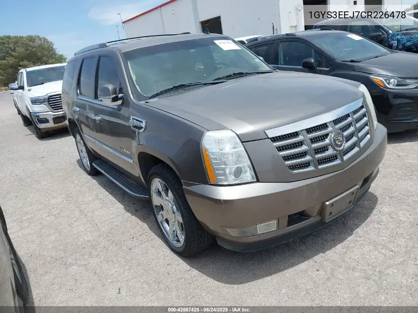 2012 Cadillac Escalade Hybrid Standard VIN: 1GYS3EEJ7CR226478 Lot: 42567425