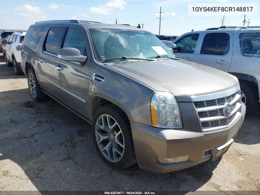 2012 Cadillac Escalade Esv Platinum Edition VIN: 1GYS4KEF8CR148817 Lot: 42578477