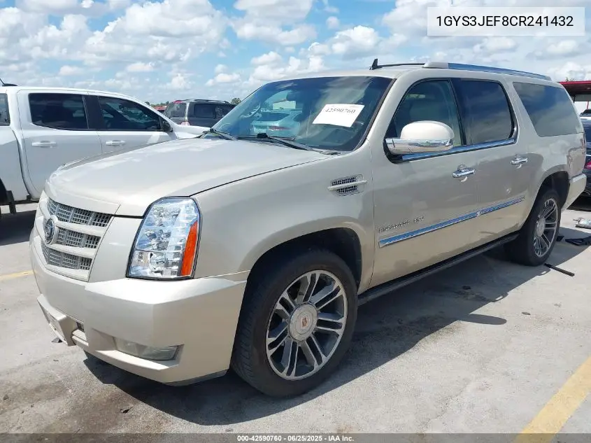 2012 Cadillac Escalade Esv Premium VIN: 1GYS3JEF8CR241432 Lot: 42590760