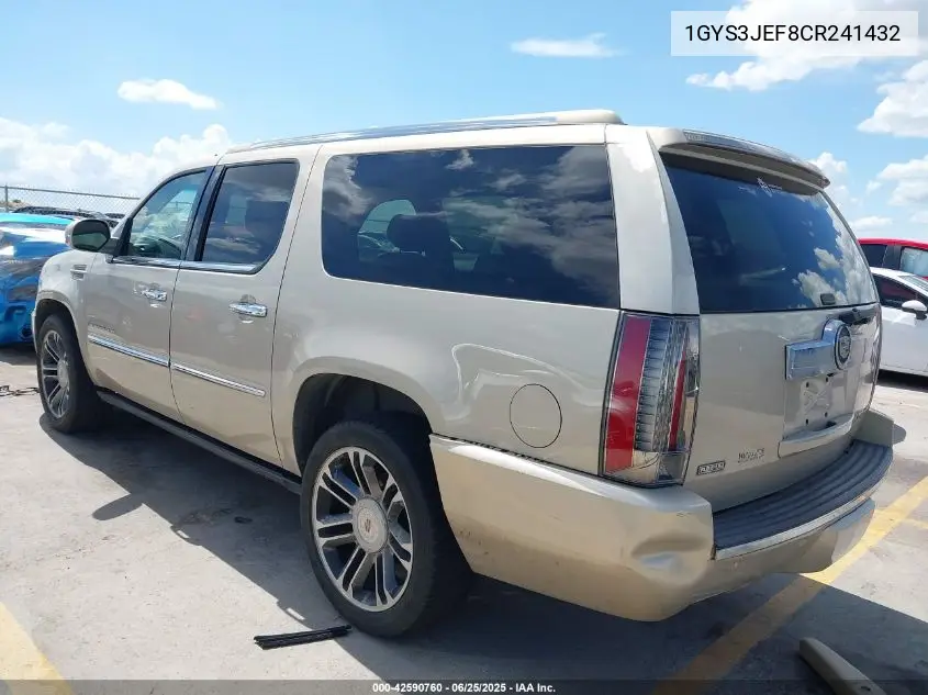2012 Cadillac Escalade Esv Premium VIN: 1GYS3JEF8CR241432 Lot: 42590760