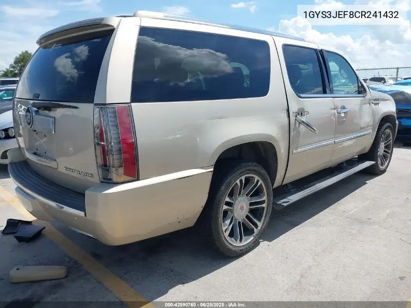 2012 Cadillac Escalade Esv Premium VIN: 1GYS3JEF8CR241432 Lot: 42590760