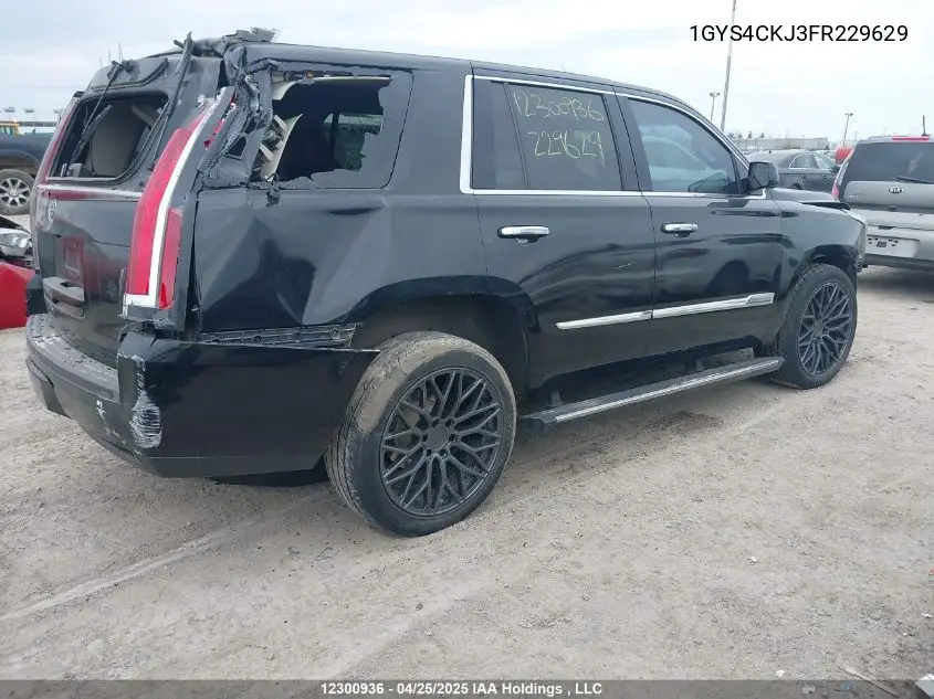 2015 Cadillac Escalade VIN: 1GYS4CKJ3FR229629 Lot: 12300936
