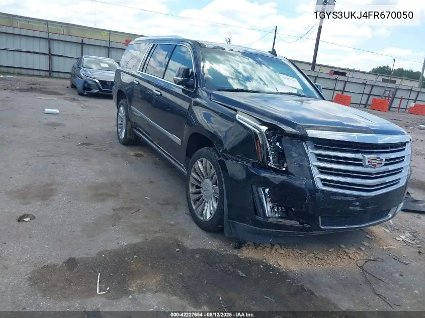 2015 Cadillac Escalade Esv Platinum VIN: 1GYS3UKJ4FR670050 Lot: 42227654