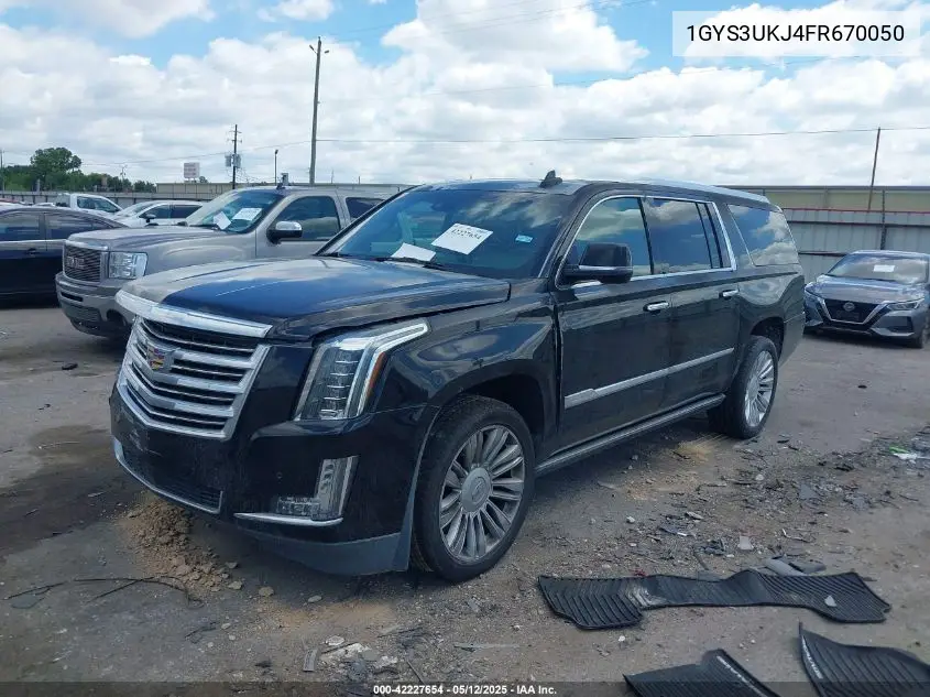 2015 Cadillac Escalade Esv Platinum VIN: 1GYS3UKJ4FR670050 Lot: 42227654