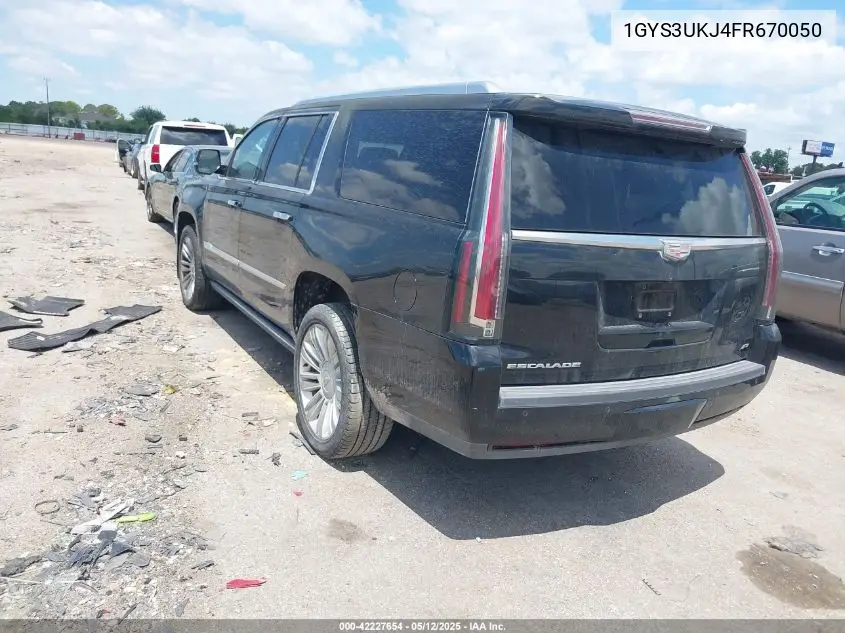 2015 Cadillac Escalade Esv Platinum VIN: 1GYS3UKJ4FR670050 Lot: 42227654