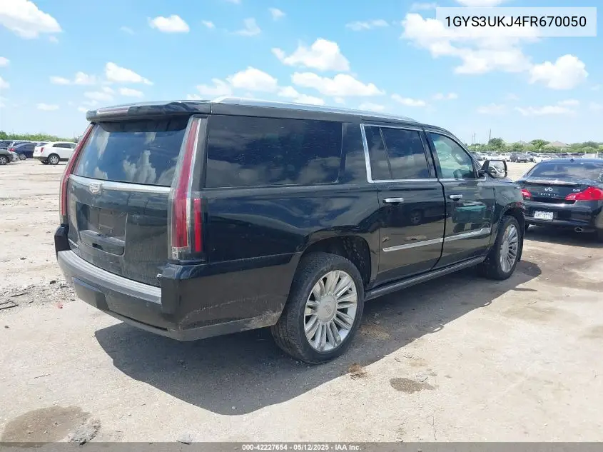 2015 Cadillac Escalade Esv Platinum VIN: 1GYS3UKJ4FR670050 Lot: 42227654