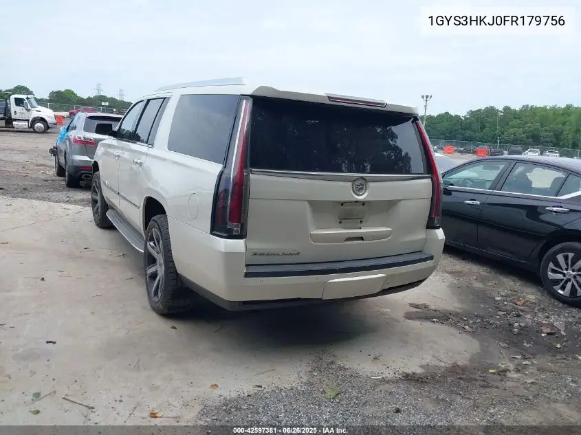 2015 Cadillac Escalade Esv Luxury VIN: 1GYS3HKJ0FR179756 Lot: 42597381