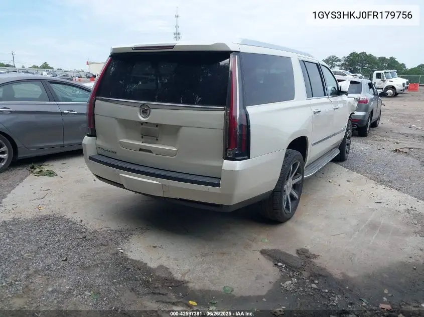 2015 Cadillac Escalade Esv Luxury VIN: 1GYS3HKJ0FR179756 Lot: 42597381