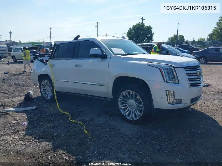 2019 Cadillac Escalade Platinum VIN: 1GYS4DKJ1KR106315 Lot: 42601171