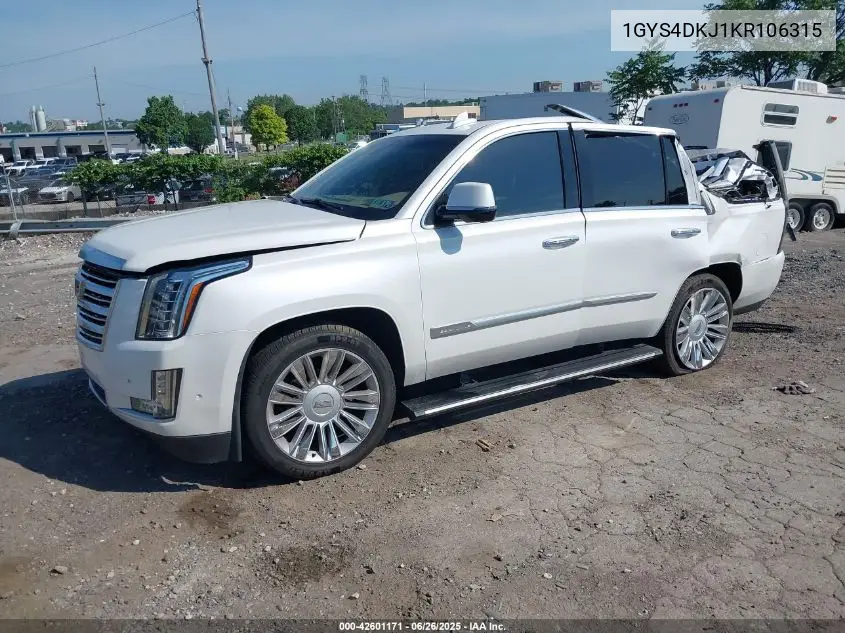 2019 Cadillac Escalade Platinum VIN: 1GYS4DKJ1KR106315 Lot: 42601171