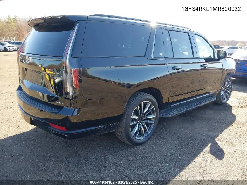 2021 Cadillac Escalade Esv 4Wd Sport Platinum VIN: 1GYS4RKL1MR300022 Lot: 41834182