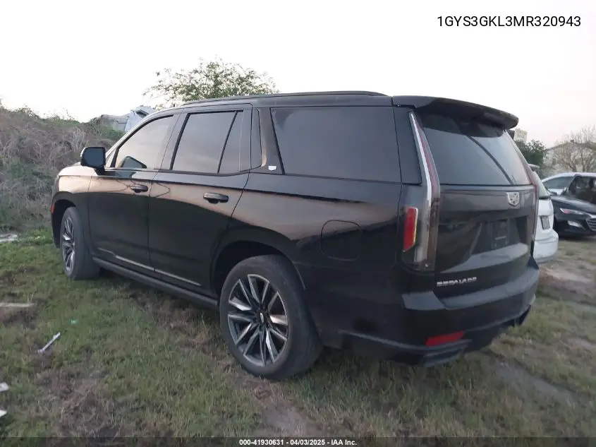 2021 Cadillac Escalade 2Wd Sport Platinum VIN: 1GYS3GKL3MR320943 Lot: 41930631
