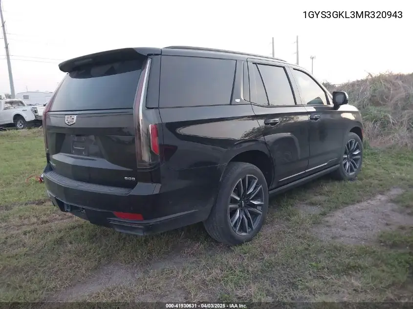 2021 Cadillac Escalade 2Wd Sport Platinum VIN: 1GYS3GKL3MR320943 Lot: 41930631
