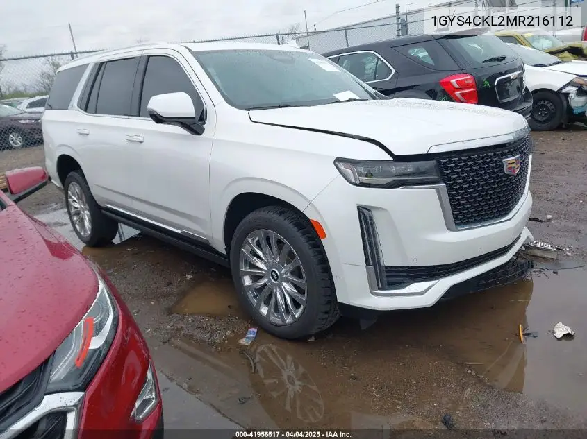 2021 Cadillac Escalade 4Wd Premium Luxury VIN: 1GYS4CKL2MR216112 Lot: 41956517