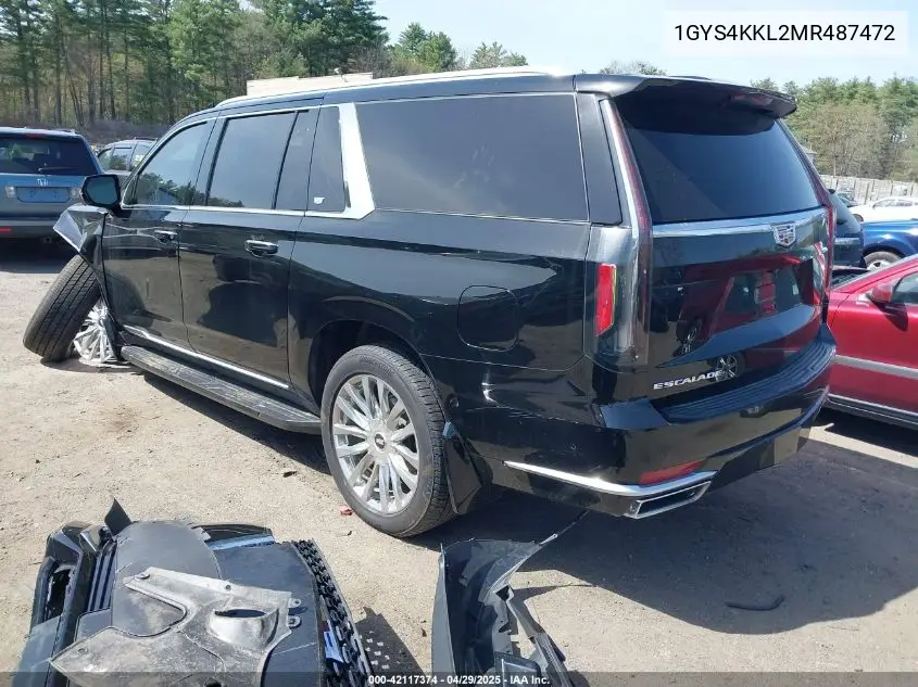 2021 Cadillac Escalade Esv 4Wd Premium Luxury VIN: 1GYS4KKL2MR487472 Lot: 42117374